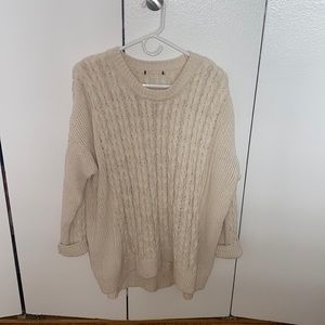 Cream sweater (high low style)